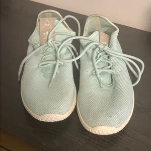 blue adidas human races